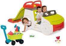 Prolézačky pro děti - Set prolézačka Adventure Car Smoby se skluzavkou dlouhou 150 cm, vozík s kbelík setem od 24 měsíců_10