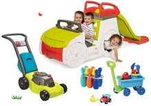 Prolézačky sety - Set prolézačka Adventure Car Smoby se skluzavkou, sekačka, vozík na tahání a kuželky od 24 měsíců_18