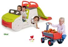 Prolézačky sety - Set prolézačka Adventure Car se skluzavkou Smoby a vozík na tahání Peppy Handwagen s otočnými koly_35