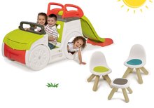 Prolézačky sety - Set prolézačka se skluzavkou Adventure Car Smoby dlouhou 150 cm, stůl Piknik, dvě židle KidChair Red od 24 měsíců_29