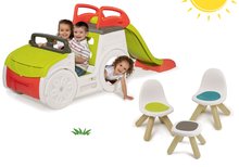 Preliezačky sety - Set preliezačka Adventure Car Smoby so šmykľavkou dlhou 150 cm a stôl Piknik s dvoma stoličkami KidChair Red od 24 mes_25