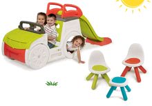 Penjalice setovi - Set penjalica Adventure Car Smoby s toboganom dužine 150 cm i stolić Piknik s dvije stolice KidChair Red od 24 mjes_24