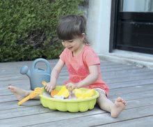 Nisipare pentru copii - Nisipar scoică cu forme Mini Sand Pit Smoby stropitoare și lopățică cu greblă 35 cm pentru locuri mici dela 18 luni_0