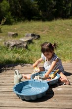 Nisipare pentru copii - Nisipar ecologic scoică set 2 bucăți cu forme Double Mini Sand Pit Green Smoby cu stropitoare lopățică și greblă pentru spațiile mici de la 18 luni_2