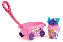 Kolečka do písku - Dětský vozík na tahání Disney Princess Smoby s kbelík setem do písku růžový (kbelík výška 17 cm) od 18 měsíců_0
