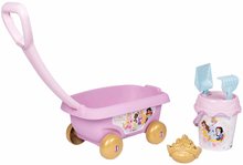 Kolečka do písku - Vozík na tahání Disney Princess Garnished Beach Cart Smoby s kbelík setem od 18 měsíců_1