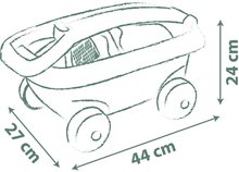 Homokozó talicskák - Húzható kiskocsi ökobarát Garnished beach Cart Green Smoby vödör szettel 18 hó-tól_5