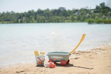 Samokolnice za pesek - Voziček za vlečenje ekološki morski svet Garnished beach Cart Green Smoby s vedro setom od 18 mes_3