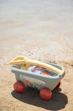 Kolečka do písku - Vozík k tahání ekologický podmořský svět Garnished beach Cart Green Smoby s kbelík setem od 18 měsíců_2