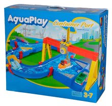 Circuits à eau pour enfants - Voie d'eau Container Port AquaPlay avec une grue à conteneurs mobile avec 2 figurines et un moulin_9