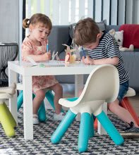 Otroško vrtno pohištvo - Komplet miza KidTable White Smoby sivo krem višina 45 cm z dvema stolčkoma z anti UV filtrom_16