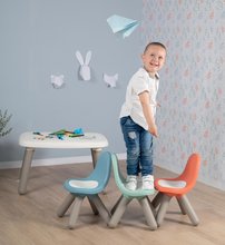 Detský záhradný nábytok - Set stôl KidTable White Smoby šedokrémový výška 45 cm s dvoma stoličkami s anti UV filtrom_5