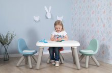 Detský záhradný nábytok - Set stôl KidTable White Smoby šedokrémový výška 45 cm s troma stoličkami s anti UV filtrom_8