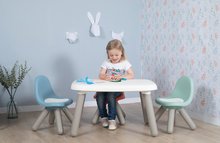 Otroško vrtno pohištvo - Komplet miza KidTable White Smoby sivo krem višina 45 cm z dvema stolčkoma z anti UV filtrom_9