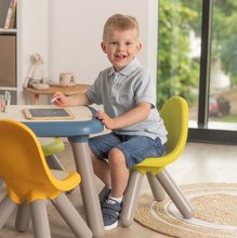 Otroško vrtno pohištvo - Miza za otroke s zelenim stolčkom in taburetko Kid Table Smoby modra višina 45 cm s anti UV filtrom_6