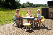 Dětský záhradní nábytek - Židle pro děti 3 kusy Kid Chair Smoby modrá zelená a žlutá s UV filtrem o nosnosti 50 kg výška sedáku 27 cm od 18 měsíců_2