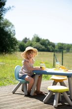 Mobilier de grădină pentru copii - Scăunel pentru copii 3 bucăți Kid Chair Outdoor Smoby albastru verde și galben cu filtru UV capacitate maximă admisă 50 kg înălțimea scaunului 27 cm de la 18 luni_11