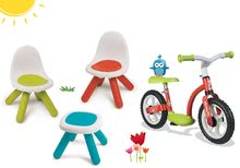 Zestawy mebli ogrodowych dla dzieci - Zestaw Piknik stolik z dwoma krzesełkami KidChair Smoby i jeździk balansowy Learning Bike od 24 m-ca_22