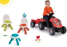 Detský záhradný nábytok sety -  NA PREKLAD - Mesa de picnic con dos sillas KidChair Smoby Un tractor RX Bull con remolque de 24 meses_23