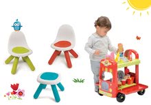 Detský záhradný nábytok sety - Set Piknik stolík s dvoma stoličkami KidChair Smoby a zmrzlinársky vozík s hamburgermi od 24 mes_26