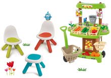Kerti gyerekbútor szettek - Szett asztalka KidStool Smoby kisszékek KidChair és zöldséges stand 40 kiegészítővel 24 hó-tól_20