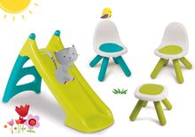 Otroško vrtno pohištvo kompleti - Komplet miza Piknik Smoby z dvema stolčkoma KidChair in tobogan Toboggan XS dolžina 90 cm od 24 mes_18