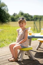Otroško vrtno pohištvo - Miza za otroke s zelenim stolčkom in taburetko Kid Table Smoby modra višina 45 cm s anti UV filtrom_11