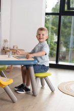 Otroško vrtno pohištvo - Miza za otroke s zelenim stolčkom in taburetko Kid Table Smoby modra višina 45 cm s anti UV filtrom_12