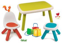 Set mobili da giardino per bambini  - Set tavolo per bambini KidTable verde Smoby con sedie e sgabello con filtro UV con secchiello da sabbia_25