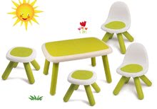 Dětský záhradní nábytek sety - Set stůl pro děti KidTable zelený Smoby se židlí a stolečkem s UV filtrem s kbelíkem do písku_24