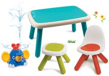 Kerti gyerekbútor szettek - Szett gyermek asztal KidTable zöld Smoby kisszékkel és taburettel UV védelemmel és vízspriccelő polip_21