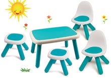 Zestawy mebli ogrodowych dla dzieci - Zestaw stół dla dzieci KidTable niebieski Smoby z krzesełkiem i taboretem oraz wodną ośmiornicą, z filtrem UV_22