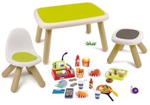 Dječji vrtni namještaj setovi - Set stol za djecu KidTable zeleni Smoby s dvije stolice s UV filterom i kavanom_22