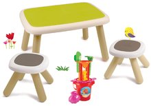 Detský záhradný nábytok sety -  NA PREKLAD - Mesa para niños KidTable verde Smoby con dos taburetes con filtro UV y un juego de cubo_14