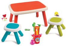 Detský záhradný nábytok sety - Set stôl pre deti KidTable zelený Smoby s dvoma stolčekmi s UV filtrom a vedro setom_13