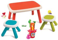 Seturi mobilier grădină pentru copii - Set măsuță KidTable verde Smoby cu doi tabureți protecție UV și set de găleată_13