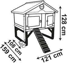 Kurin pre sliepky -  NA PREKLAD - Gallinero para 5 gallinas Cluck Cluck Cottage Green Smoby 4 puertas con escaleras y alimentador y nido con huevo falso 128 cm de altura_13