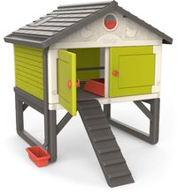 Hühnerstall - Hühnerstall für 5 Hühner Cluck Cluck Cottage Green Smoby 4 Türen mit Treppe und einem Futtertrog und einem Nest mit einem künstlichen Ei 128 cm  Höhe SM890101_2