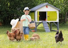 Kurnik za kokoške - Kurnik za 5 kokoši Cluck Cluck Cottage Green Smoby 4 vrata s stopničkami in krmilnico in gnezdo z imitacijo jajca 128 cm višina_8