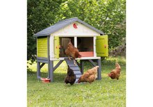Kurnik za kokoške - Kurnik za 5 kokoši Cluck Cluck Cottage Green Smoby 4 vrata s stopničkami in krmilnico in gnezdo z imitacijo jajca 128 cm višina_6
