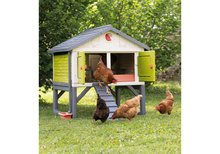 Coteț pentru găini - Coteț pentru 5 găini Cluck Cluck Cottage Green Smoby 4 uși cu trepte și o hrănitoare cu un cuib un ou fals de 128 cm înălțime_6