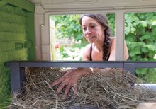Kurnik za kokoške - Kurnik za 5 kokoši Cluck Cluck Cottage Green Smoby 4 vrata s stopničkami in krmilnico in gnezdo z imitacijo jajca 128 cm višina_9