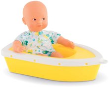 Igrače dojenčki od 18. meseca - Dojenček žabica Mini Bath Plouf Frog Corolle z rjavimi očkami in ladjico 20 cm od 18 mes_0