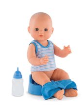Igrače dojenčki od 24. meseca - Dojenček Paul pije in lula Mon Grand Poupon Corolle 36 cm z rjavimi mežikajočimi očkami in 2 dodatkoma od 24 mes_2