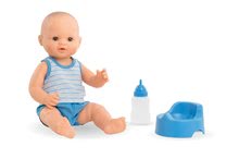 Igrače dojenčki od 24. meseca - Dojenček Paul pije in lula Mon Grand Poupon Corolle 36 cm z rjavimi mežikajočimi očkami in 2 dodatkoma od 24 mes_6