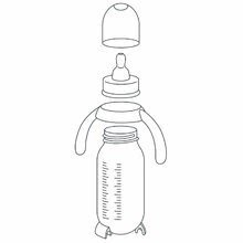 Kojenecké láhve - Nerozbitná kojenecká láhev Beaba Zajíček s držákem 240 ml šedá 240 ml od 0 měsíců_0