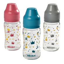 Bočice za dojenčad - Staklena bočica za bebe Crown Beaba 240 ml ružičasta sa širokim grlom od 0 mjeseci_1