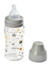 Bočice za dojenčad - Staklena bočica za bebe Crown Beaba 240 ml siva sa širokim grlom od 0 mjeseci_2