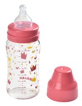 Bočice za dojenčad - Staklena bočica za bebe Crown Beaba 240 ml ružičasta sa širokim grlom od 0 mjeseci_2