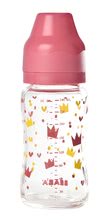Kojenecké láhve - Kojenecká skleněná láhev Crown Beaba 240 ml se širokým hrdlem růžová od 0 měsíců_3